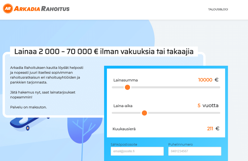 Arkadia Rahoitus lainaa